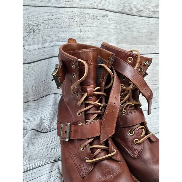 Polo by Ralph Lauren Brown Leather Combat Boots - Men\'s main image 6